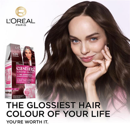 L'Oreal Paris Casting Crème Gloss Semi-Permanent Hair Colour - 426 Auburn (Ammonia Free)-Auzzi Store