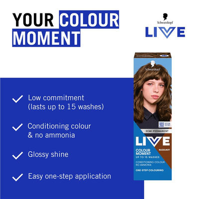 Schwarzkopf LIVE Colour Hazelnut - Semi-Permanent Hair Color, 75ml
