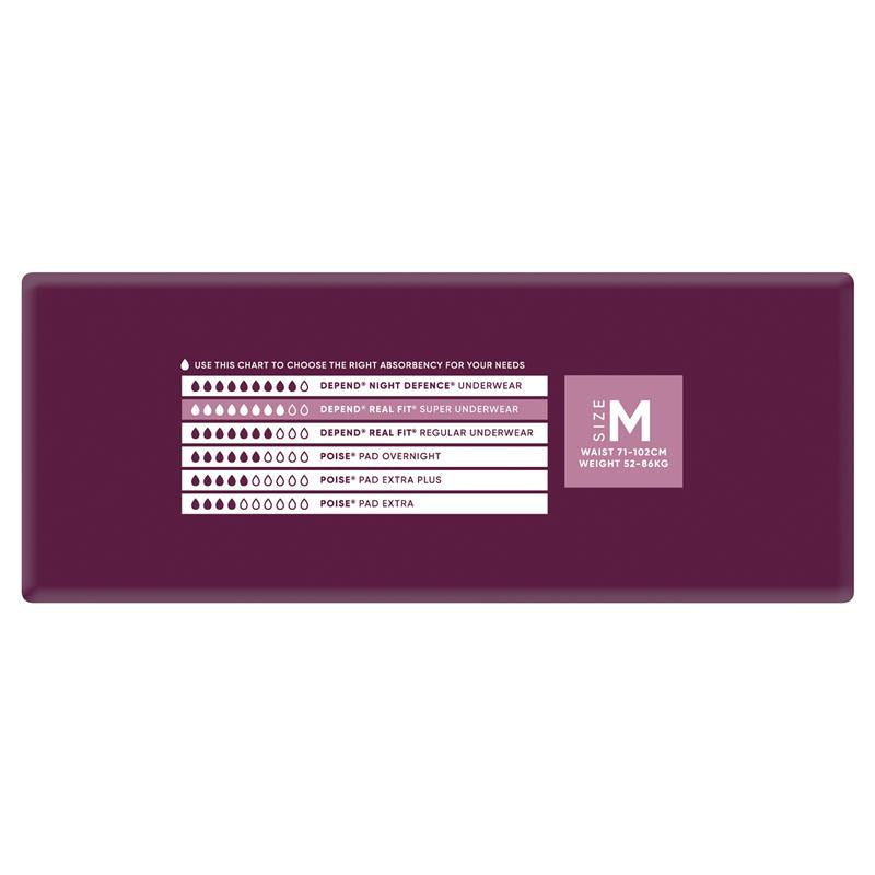 Depend Real Fit Super Disposable Underwear for Women, Medium, 1x16 Pack