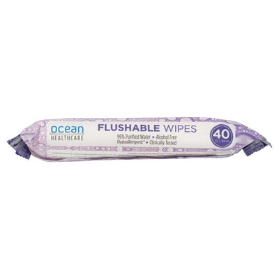 Ocean Healthcare Flushable Wipes 40 Pack - Gentle and Convenient Care