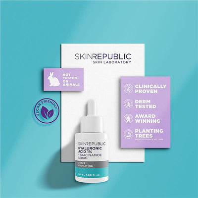 Skin Republic Hyaluronic Acid 1% + Niacinamide 2% Serum - 30ml for Intense Hydration