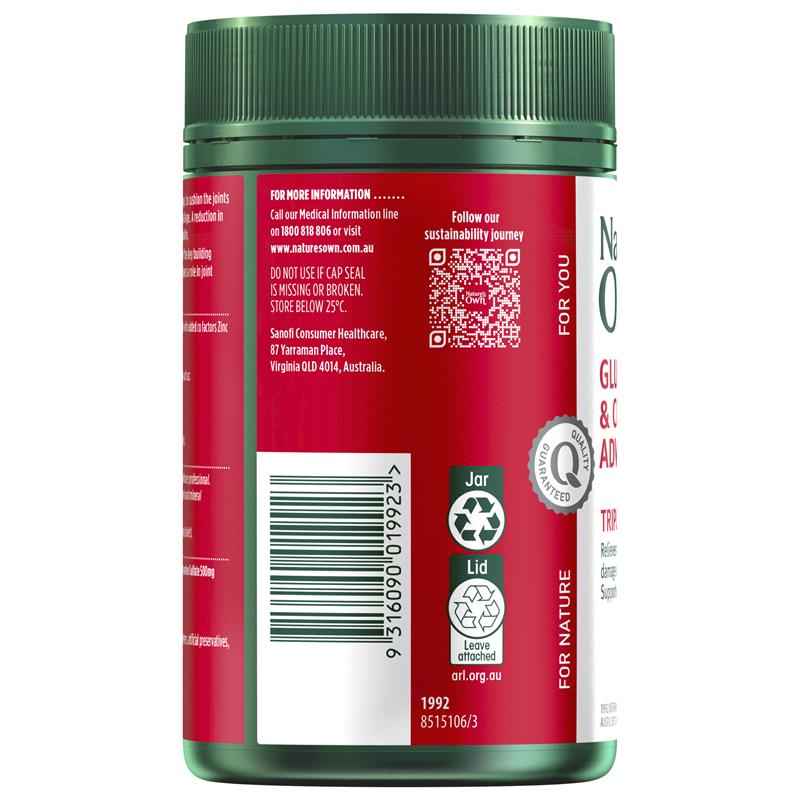 Nature's Own Glucosamine Sulfate & Chondroitin Advanced 180 Tablets - Joint Health Support