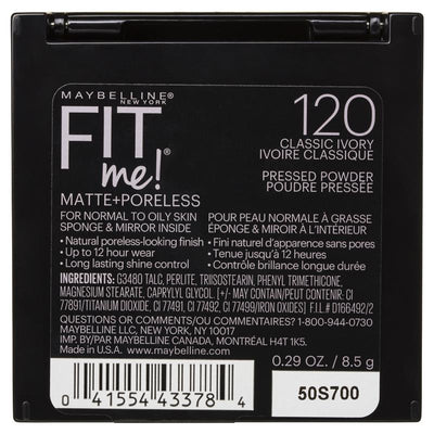 Maybelline Fit Me Matte & Poreless Pressed Powder - Classic Ivory 120