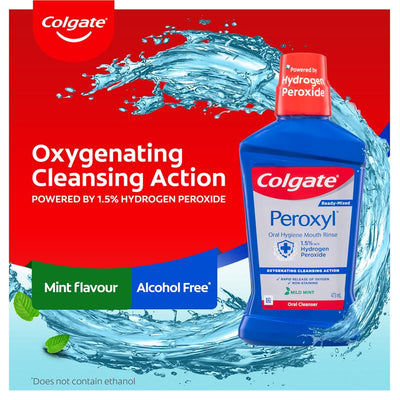 Colgate Peroxyl Mouthwash 473mL - Alcohol-Free Oral Cleanser