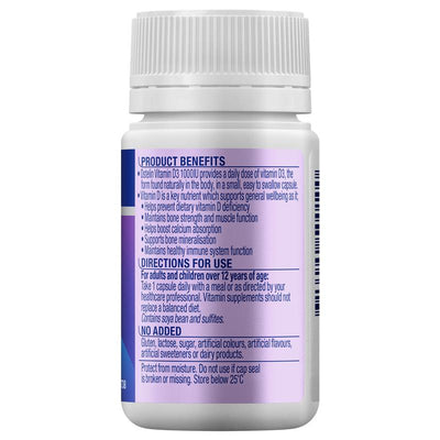 Ostelin Vitamin D3 1000IU - 60 Capsules for Bone & Immune Support