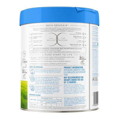 Bellamy's Organic Beta Genica-8 Step 4 Junior Milk Drink 800g