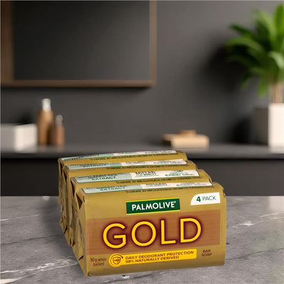 Palmolive Gold Bar Soap 90g - 4 Pack - Daily Deodorant Protection
