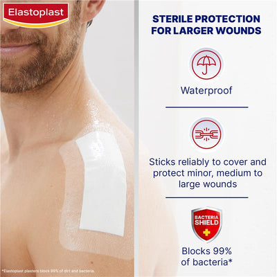 Elastoplast Waterproof Dressing 4XL - 10cm x 20cm (5 Pack)