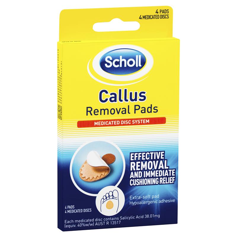 Scholl Callus Removal Medicated Pads, 4-Pack with Salicylic Acid