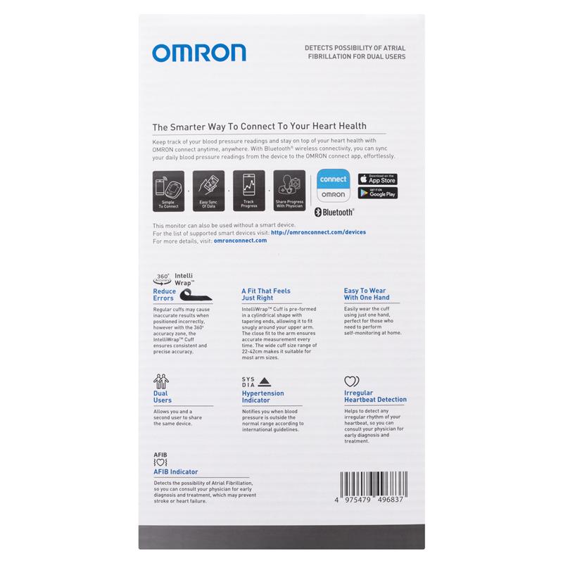 Omron HEM7361T Blood Pressure + AFIB Monitor Bluetooth - Home Health Monitoring