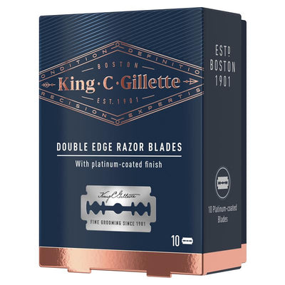 King C Gillette Platinum Stainless Steel Safety Razor Blades - 10 Blades