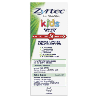 Zyrtec Kids Antihistamine Allergy & Hayfever Oral Liquid - Grape 120mL