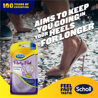 Scholl Party Feet Gel Cushions – Ultra Slim, Invisible Pain Relief, 1 Pair