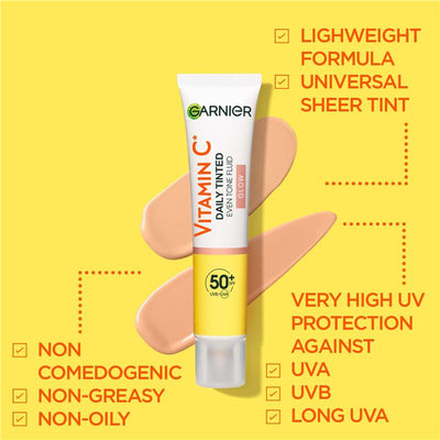 Garnier Vitamin C Glow Daily Tinted Eventone Fluid SPF 50+ - 40ml