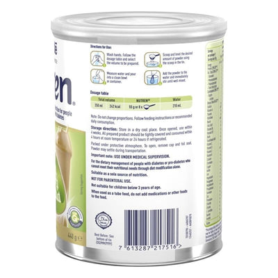 Nutren Diabetes Meal Replacement Powder 440g - Low GI, High Protein