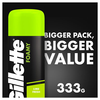 Gillette Sensitive Shave Foam Lemon Lime 333g Value Pack with Aloe Vera