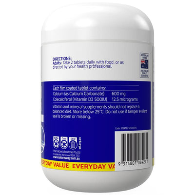 Nature's Way Calcium + Vitamin D3 200 Tablets - Essential Support for Strong Bones