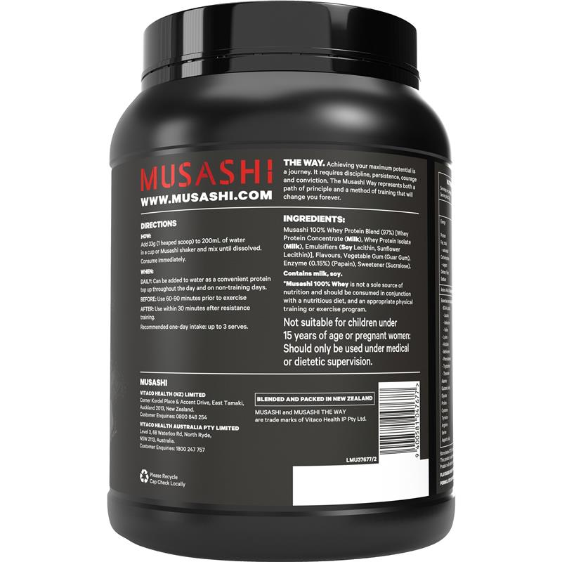 Musashi 100% Whey Protein Vanilla 900g - Premium Low Carb Protein - Auzzi Store