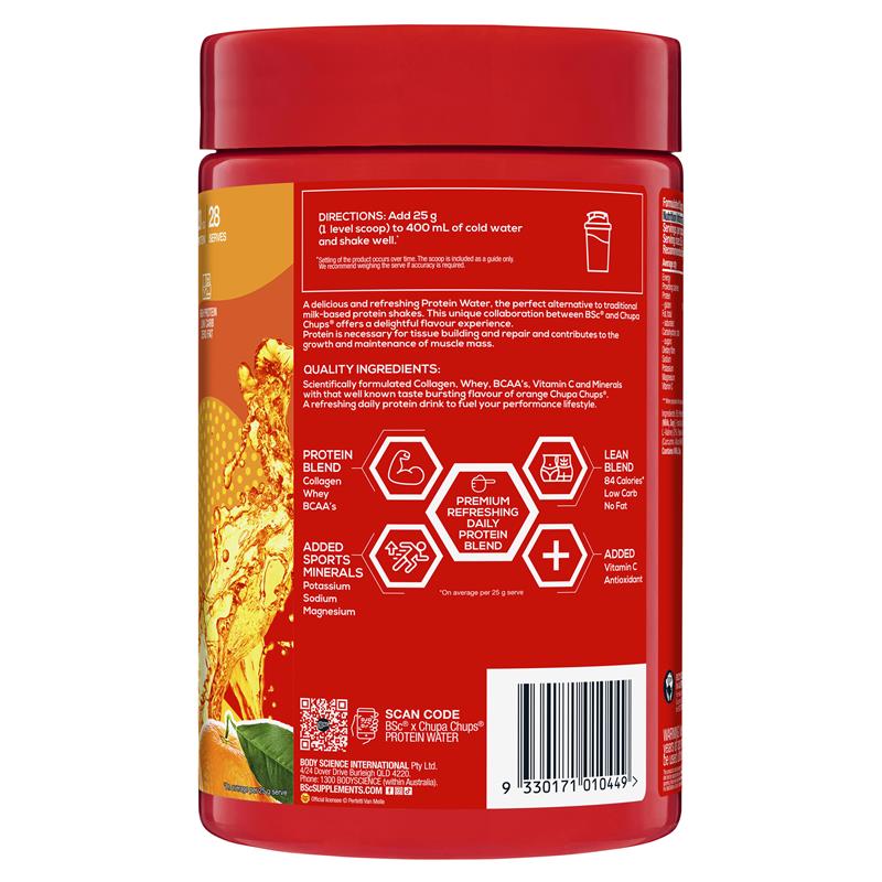 BSc x Chupa Chups Protein Water - Orange - 700g