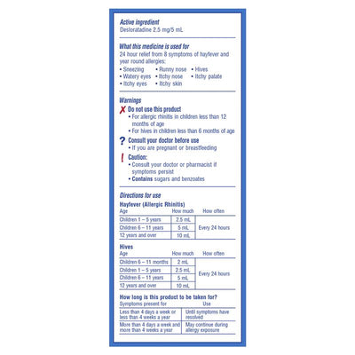 Claratyne Children's DES Syrup - 100ml