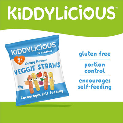 Kiddylicious Cheesy Veggie Straws 12g - Tasty Snack for Toddlers