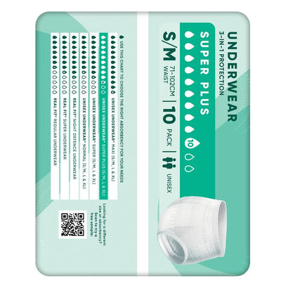 Depend Super Plus Unisex Underwear S/M 10 Pack – Maximum Protection