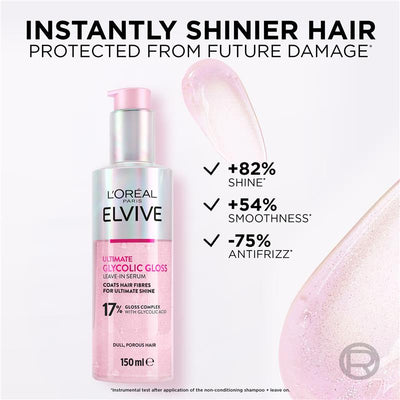 L'Oreal Paris Elvive Glycolic Gloss Leave-In Serum 150ml - Ultimate Shine