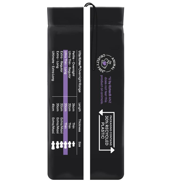 U by Kotex Overnight Long Maxi Pads with Secure Wings, 8-Pads