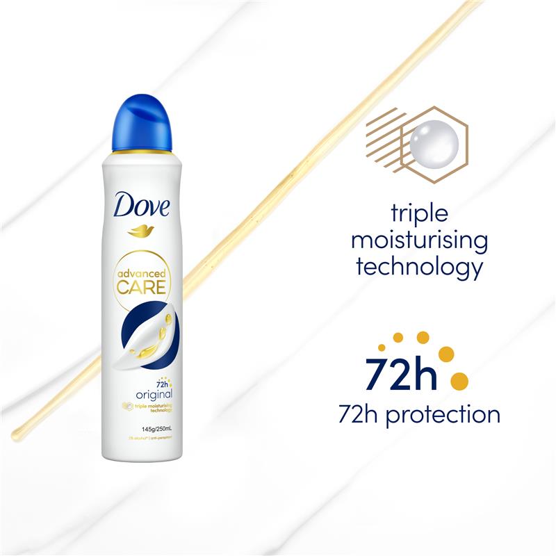 Dove Advanced Care Original Antiperspirant Deodorant Spray 250ml