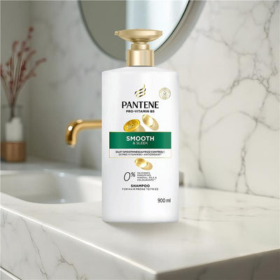 Pantene Pro-V Smooth & Sleek Shampoo 900ml - Frizz Control & Shine