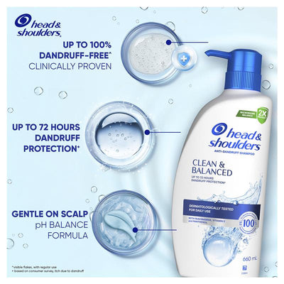 Head & Shoulders Clean & Balanced Shampoo 660ml - Refresh and Cleanse