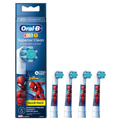 Oral B Power Toothbrush Kids Star Wars/Spiderman Refills - 4 Pack