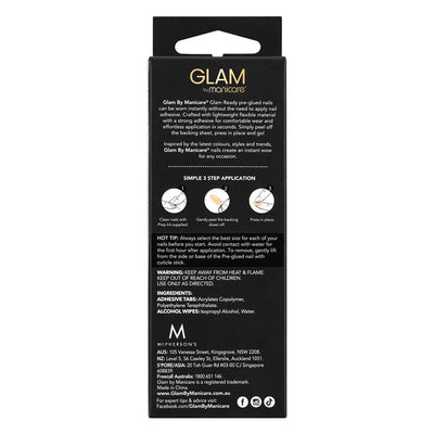Glam By Manicare Glam Ready Pre-Glued Nails - La Petite French - 30 Pieces