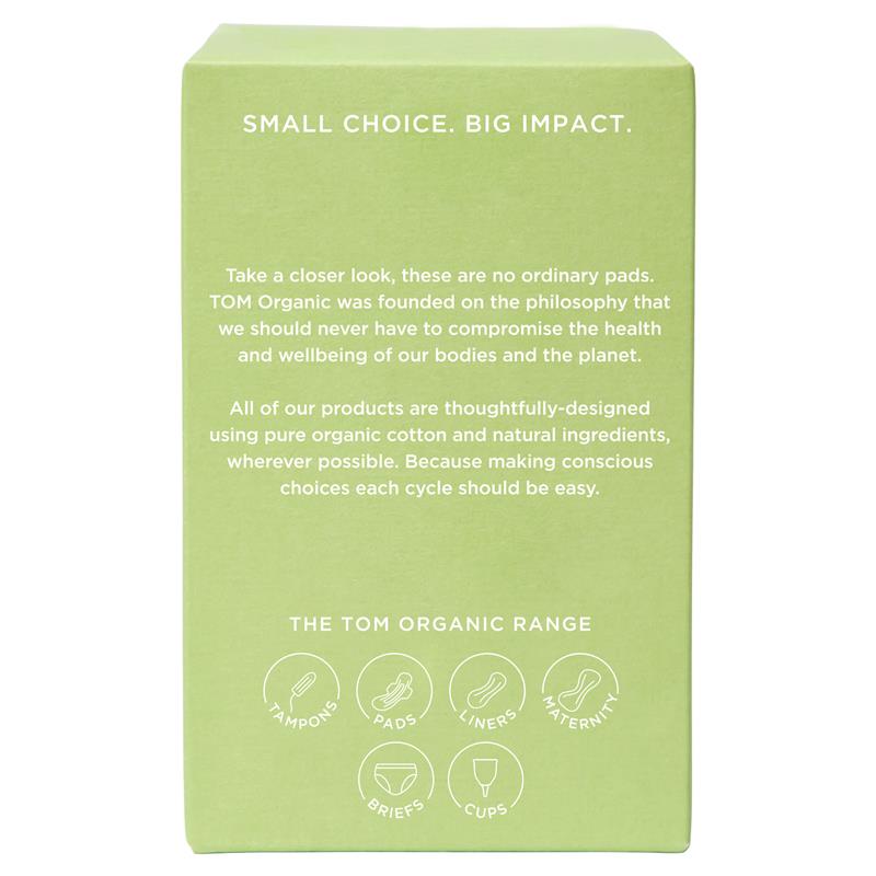 TOM Organic Ultra Thin Regular Pads, 10-Pads, 100% Organic Cotton