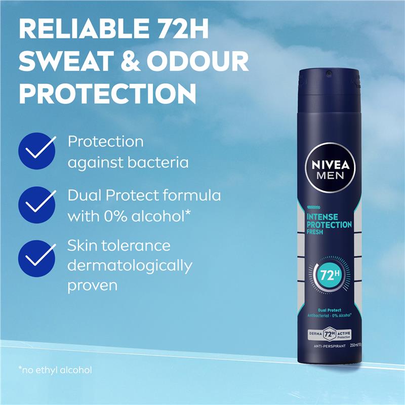 NIVEA Men Intense Protection 72H Fresh Anti-Perspirant Aerosol 250ml