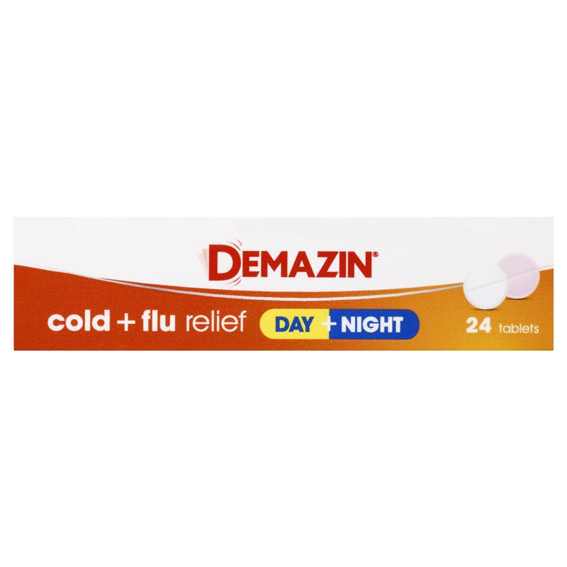 Demazin Cold & Flu Relief Day + Night - 24 Tablets - Auzzi Store