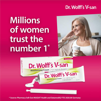 Dr. Wolff V-San Hormone-Free Vaginal Moisturising Cream with Applicator 50g
