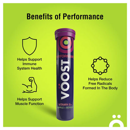 Voost Vitamin B+ Apple & Berry Effervescent Tablets, 20 Vegan