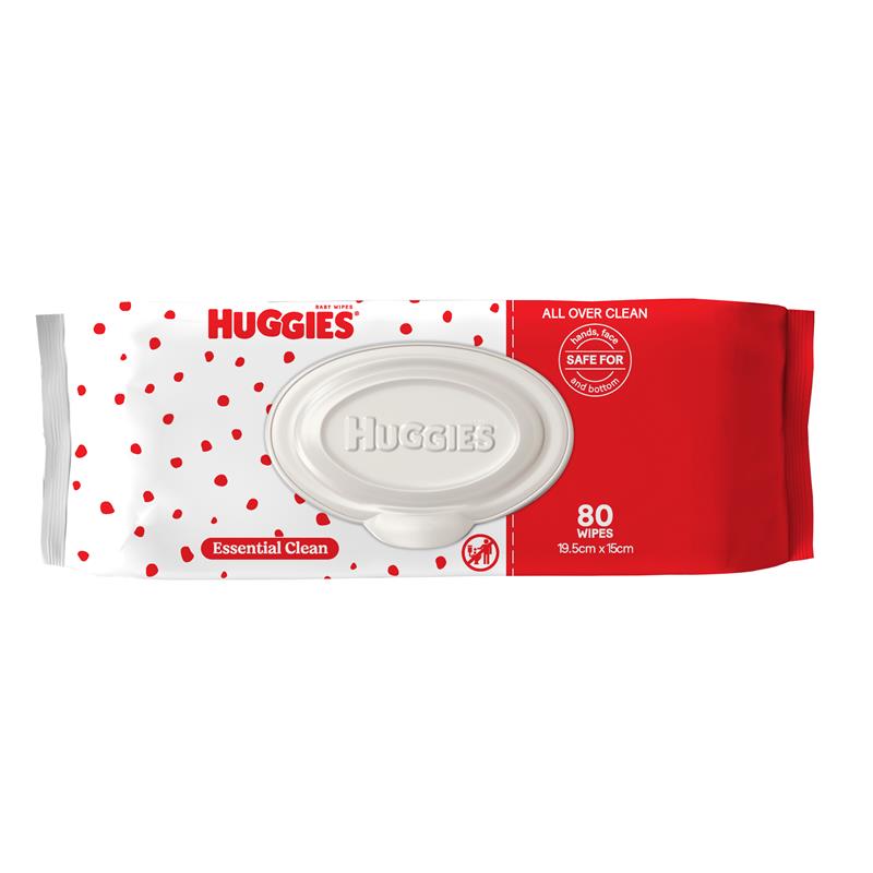 Huggies Essential Clean Baby Wipes - 80 Pack - Auzzi Store