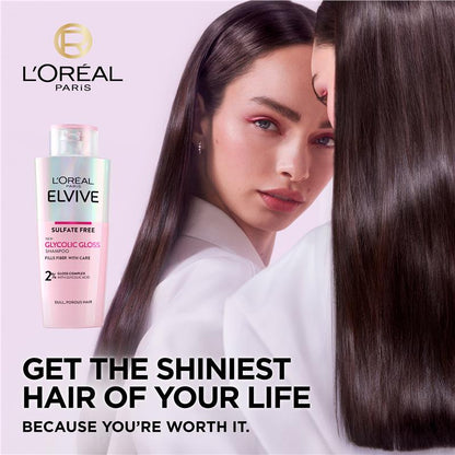 L'Oreal Paris Elvive Glycolic Gloss Shampoo 200ml - At-Home Hair Glossing Treatment