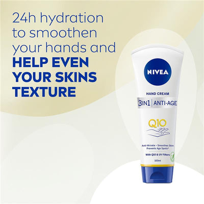 NIVEA Q10 3-in-1 Anti-Age Hand Cream with UV Filters - 100ml