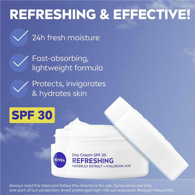 NIVEA Daily Essentials Hydrating Face Moisturiser SPF30 50ml - Refreshing Daily Hydration