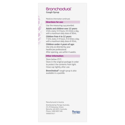 Bronchodual Cough Relief Syrup 290ml - Natural Herbal Formula