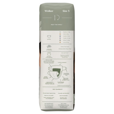Tooshies Eco Nappies with Organic Bamboo Size 5 Walker (13-18kg) - 32 Pack