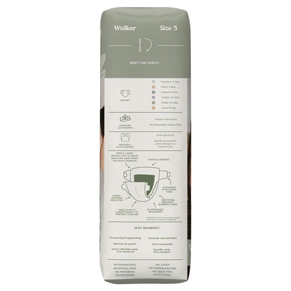 Tooshies Eco Nappies with Organic Bamboo Size 5 Walker (13-18kg) - 32 Pack
