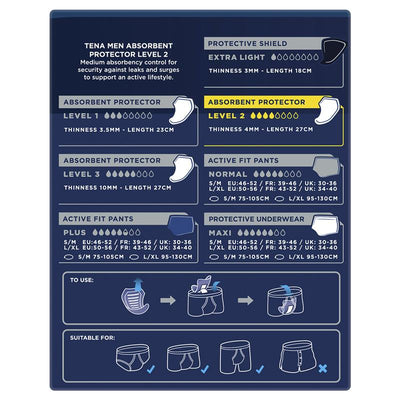 Tena Men’s Incontinence Pads Level 2 – 10 Pants