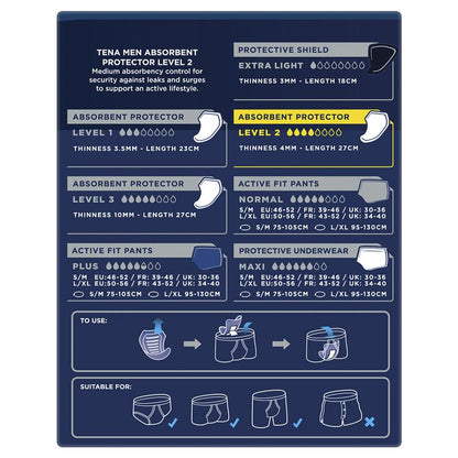 Tena Men’s Incontinence Pads Level 2 – 10 Pants