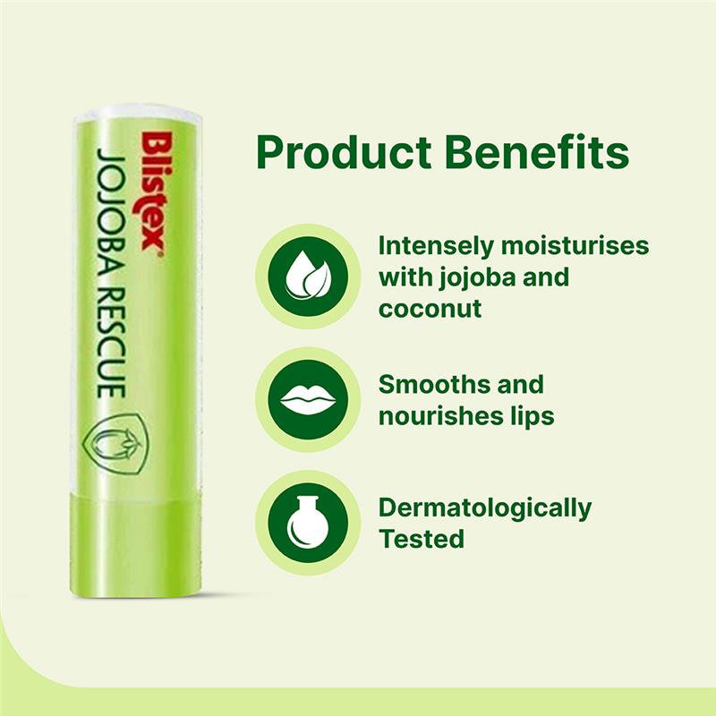 Blistex Jojoba Rescue Lip Balm Stick 3.7g - Intense Moisture for Soft Lips
