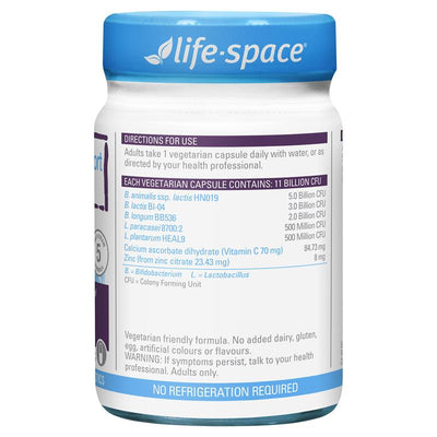 Life-Space Immune Support Probiotic with Vitamin C & Zinc - 60 Capsules