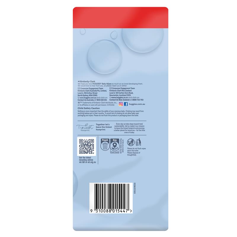 Huggies PURE 99% Water Baby Wipes - Bulk 72x3 Pack